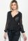 Блузка жіноча на запах з оборками 68PD508 (чорний)