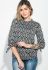Блузка женская нежная с завязками на руках 64PD2631 (черный/серый)