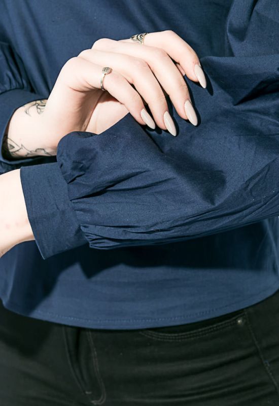 Блузка женская однотонная стильная 64PD199-2 (темно-синий)