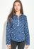 Блузка жіноча святкова легка 64PD155 Синьо-білий (синій/білий)