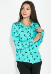 Блузка женская принт Бантик 64PD250 (ментоловый)