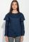 Блузка женская с оборкой на плечах рукав длинный 64PD275 (темно-синий)