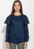 Блузка женская с оборкой на плечах рукав длинный 64PD275 (темно-синий)