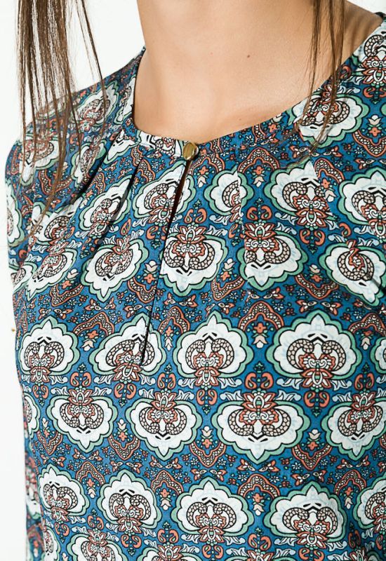 Блузка жіноча шифонова принтована 81P0112-2 (синій/білий)