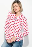 Блузка женская со шнуровкой на груди 64PD282 (белый/красный)
