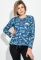 Блузка женская текстовый принт 64PD286-11 (джинсовый/салатовый)