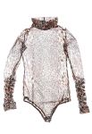 Боді жіночий прозорий матеріалімалістичний принт 64PD56 (тигровий)