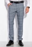 Брюки классические в клетку 148P150-1 (джинсовый)