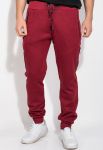 Брюки мужские спортивные на флисе 179V001 (бордовый)