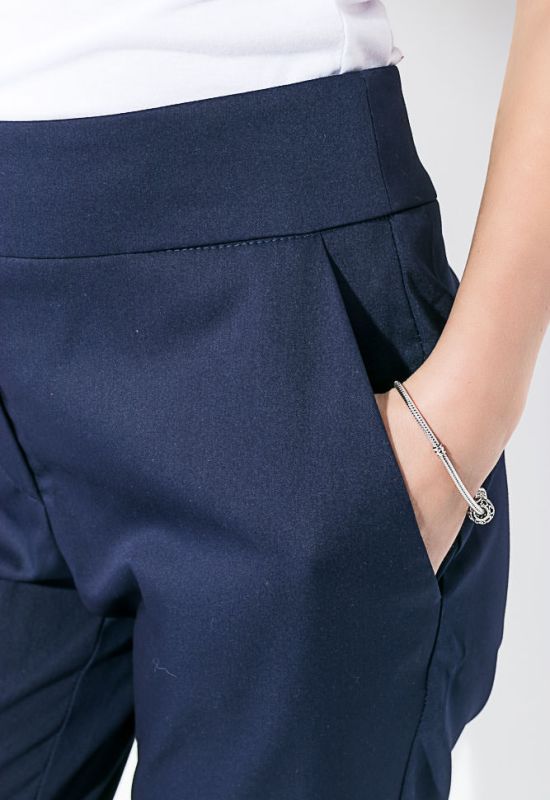 Штани жіночі класичні із завищеною талією 64PD218 (темно-синій)