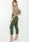 Брюки женские на поясе укороченные 64PD342 (зеленый)