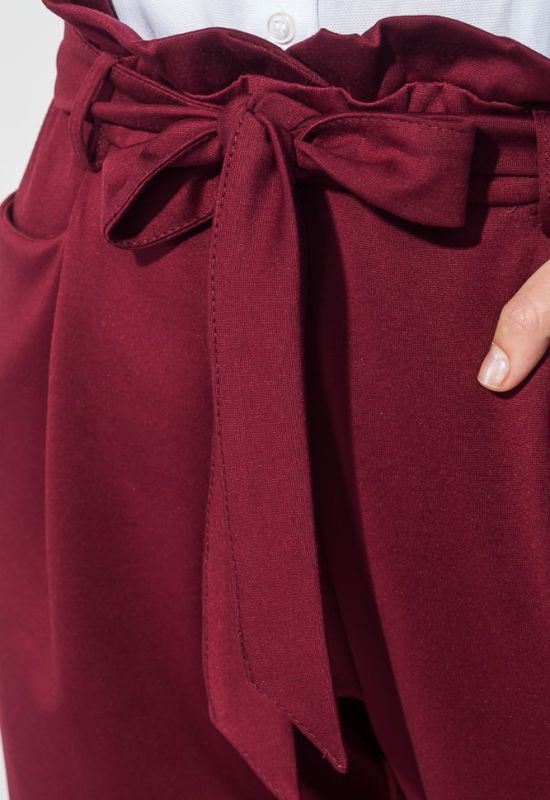 Брюки женские с карманами со сборкой на талии 64PD344-2 (вишневый)