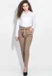 Брюки женские со сборкой на талии 64PD344 (песочный)