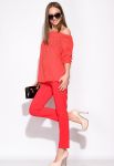 Брючный женский костюм из хлопка 120PMS63 (коралловый)