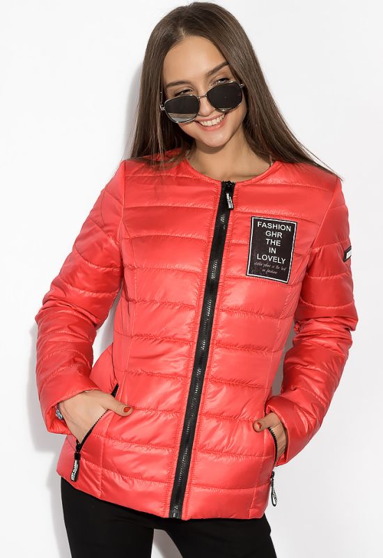 Демісезонна стьобана жіноча куртка 120PST023 (червоний)
