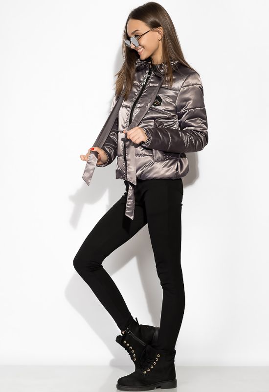 Демисезонная женская куртка 120PST021 (серый/фиолетовый)