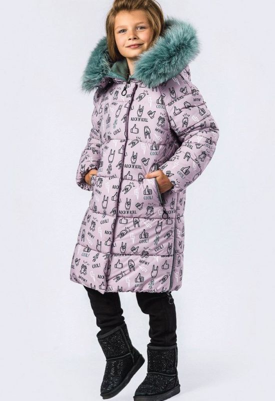 Детская зимняя куртка DT-8260-25 (пудра/нефритовый)