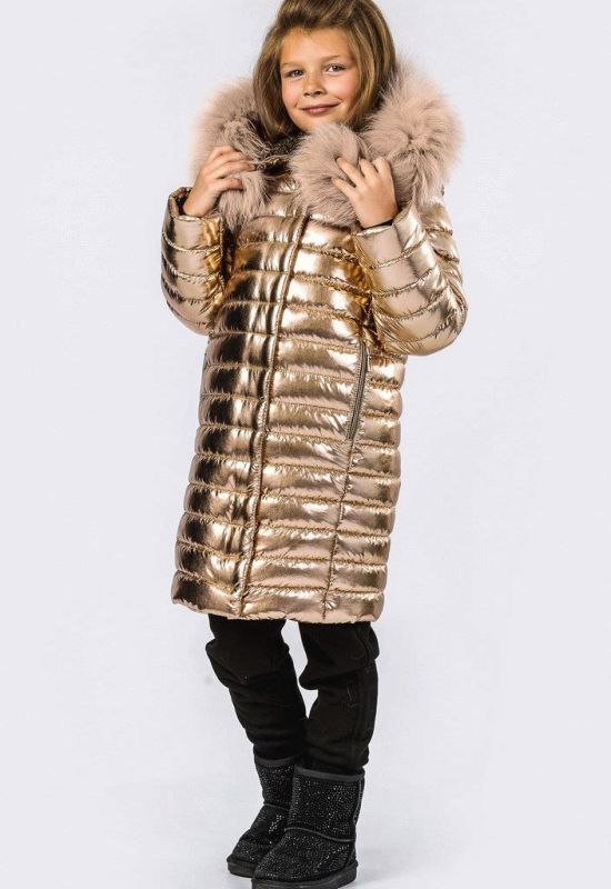 Дитяча зимова куртка DT-8268-15 (рожевий/золотий)