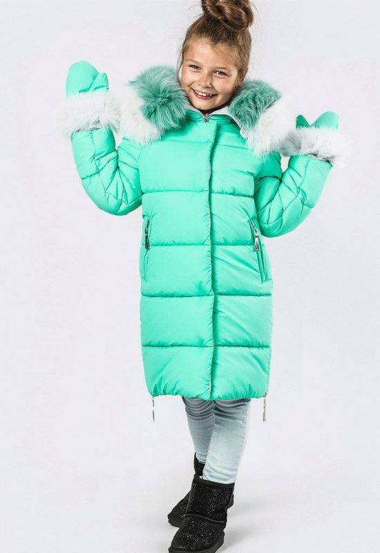 Детская зимняя куртка DT-8269-7 (мятный/светло-серый)