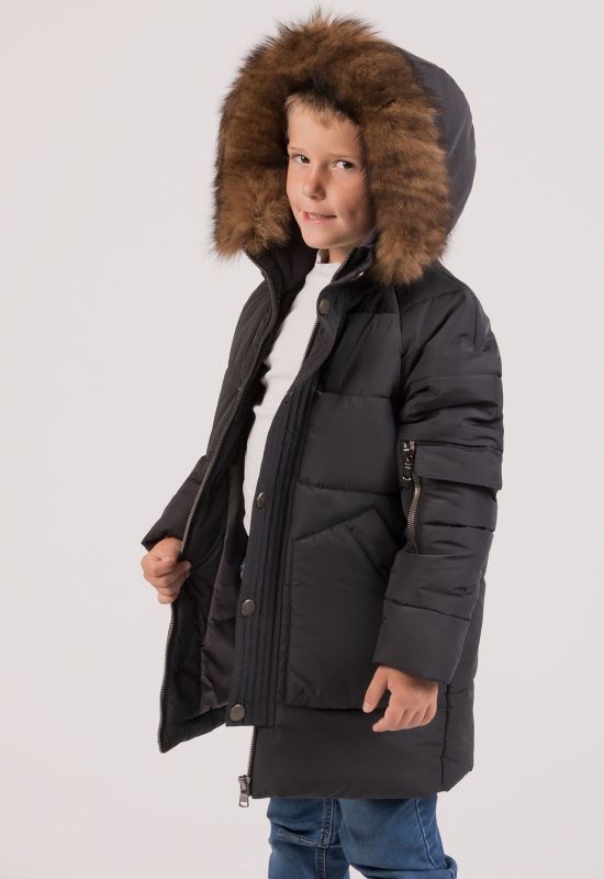 Детская зимняя куртка DT-8279-29 (графитовый)