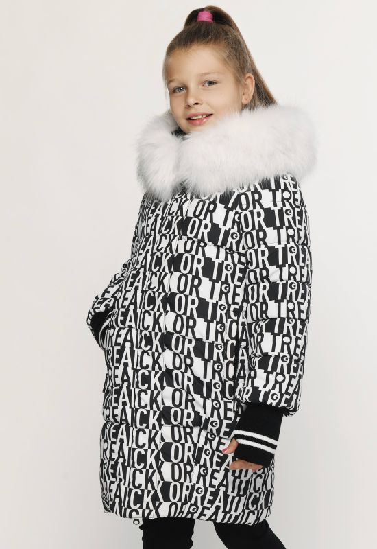 Детская зимняя куртка DT-8291-5 (белый/черный)