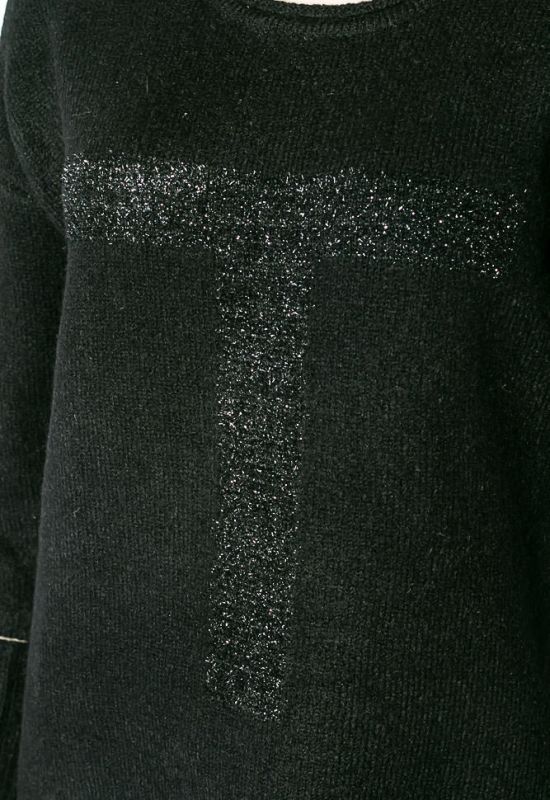 Джемпер жіночий з мітенками 135V001 (чорний)