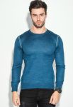 Джемпер чоловічий однотонний 50PD480 (джинсовий/меланжевий)