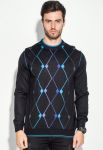 Джемпер чоловічий з геометричним орнаментом 50PD484 (чорний)