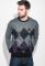 Джемпер чоловічий з орнаментом 50PD504 (сірий/фіолетовий)