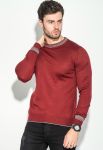 Джемпер чоловічий з орнаментом по обідку вирізу та манжета 50PD355 (бордовий)