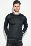 Джемпер чоловічий з орнаментом по обідку вирізу та манжета 50PD355 (чорний)