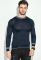 Джемпер чоловічий з орнаментом по обідку вирізу та манжета 50PD355 (темно-синій)