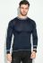 Джемпер мужской с орнаментом по ободку выреза и манжета 50PD355 (темно-синий)