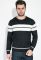 Джемпер мужской с полосами 138V002 (черный/серый)
