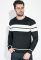 Джемпер мужской с полосами 138V002 (черный/серый)