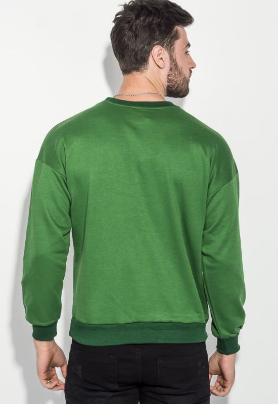 Джемпер чоловічий з принтом на кишені 202V001 (зелений)