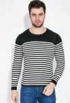 Джемпер чоловічий в смужку 138V004 (чорний/білий)