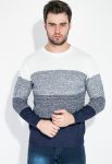 Джемпер чоловічий в'язаний 138V001 (білий/синій)