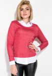 Джемпер жіночий з імітацією двійки 79PD5522 (червоний)
