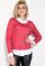 Джемпер женский с имитацией двойки 79PD5522 (красный)