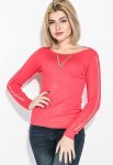 Джемпер жіночий декорований змійкою на грудях 81PD967 (кораловий)
