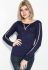 Джемпер женский декорированный змейкой на груди 81PD967 (темно-синий)