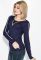 Джемпер жіночий декорований змійкою на грудях 81PD967 (темно-синій)