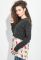 Джемпер жіночий двофактурний з принтованим низом 64PD232 (сірий/меланжевий)