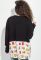 Джемпер жіночий двофактурний з принтованим низом 64PD232 (чорний)