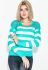 Джемпер женский с кружевом на плечах 81PD0384 (ментоловый/белый)