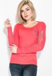 Джемпер жіночий з мереживом на рукаві 81PD306 (кораловий)