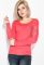 Джемпер женский с кружевом на рукаве 81PD306 (коралловый)