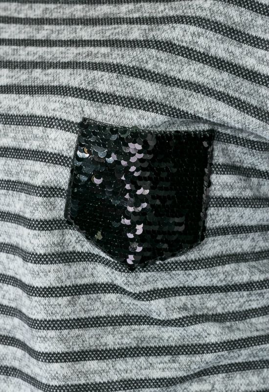 Джемпер жіночий з паєтками на кишені 81PD2009 (смужка)