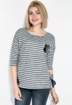 Джемпер жіночий з паєтками на кишені 81PD2009 (смужка)